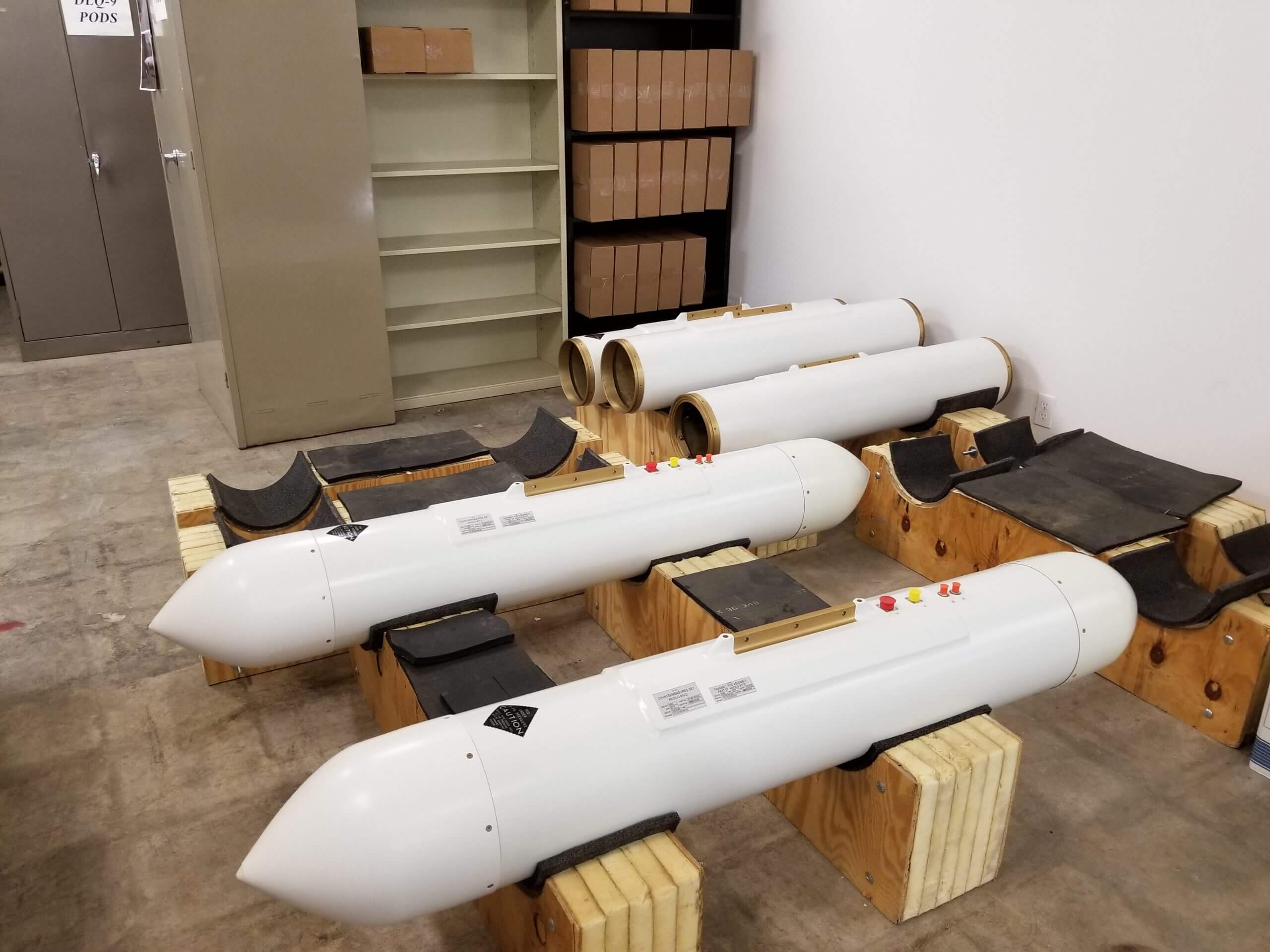 DLQ-9 electronic-warfare pods in CTA's facility